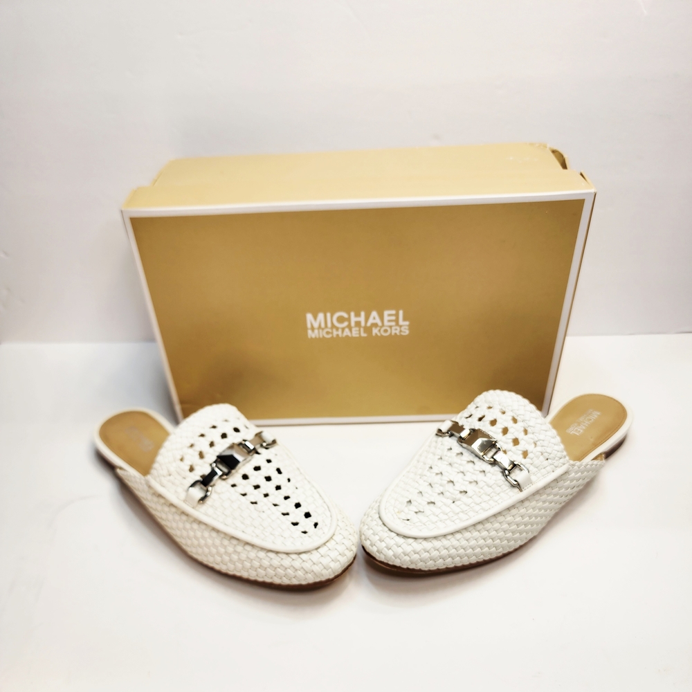 MICHAEL Michael Kors
Charlton Woven Nappa Mule Slides Size 6.5M